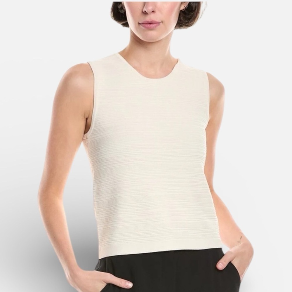 Jason Wu Cream Textured Sleeveless Stretch Top